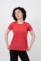 Cationic Women T Shirt Red Melange